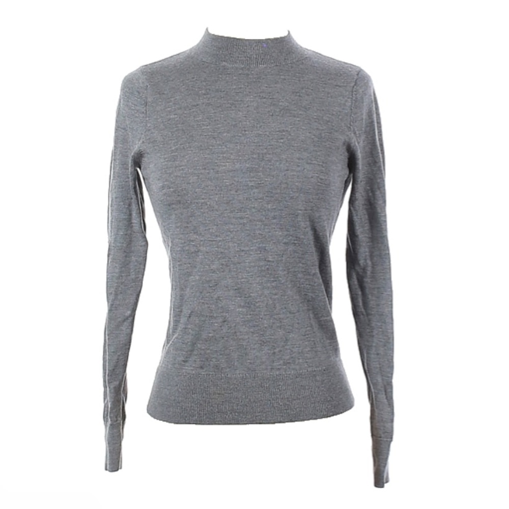 Grana XXS gray mockneck merino wool sweater